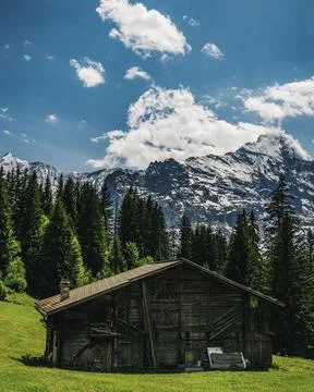 Cabbin in the alps Stock Photos