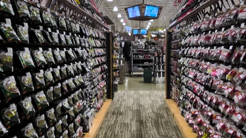 Cabela's Outpost retail store interior fishing aisle 動画素材 219753475
