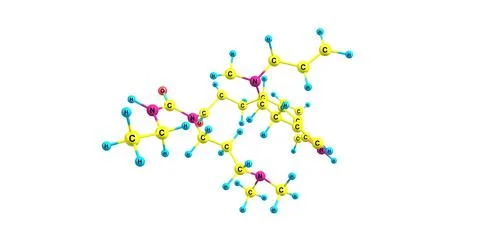 Cabergoline molecular structure isolated on white Stock Illustration