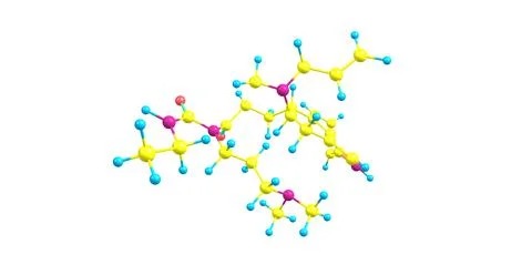 Cabergoline molecular structure isolated on white Stock Illustration