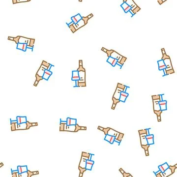 Cabernet sauvignon red wine vector seamless pattern Stock Illustration