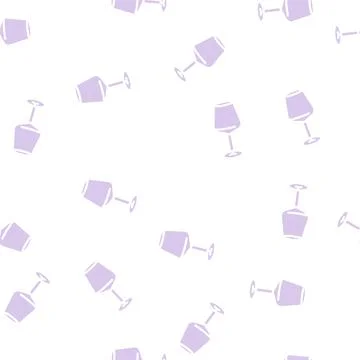 Cabernet wine glass glyph vector seamless pattern 스톡 일러스트