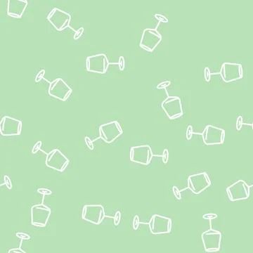 Cabernet wine glass line vector seamless pattern 스톡 일러스트