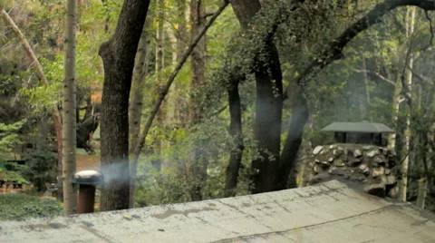 Cabin 02 - smokestack Stock Footage 1047339