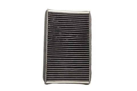 Cabin air carbon filter, rectangular, foam rubber sealing strip edge. used,.. Foto stock