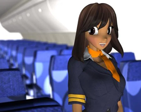 Cabin attendant Stock Illustration