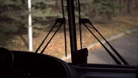 Cabin bus in motion Stock-Footage 97652170