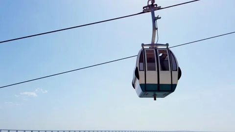 Cabin of a cable car moving Stock Footage 155934551