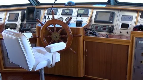 The cabin of the captain of the ship Vídeos de archivo 94543174