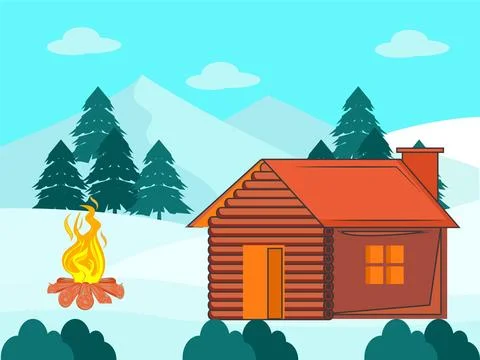 Cabin Concept Illustration Stock Illustration