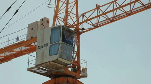 Cabin construction crane closeup Video stock 38552437