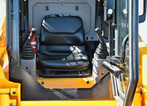 Cabin of control  of a tractor Stock Photos