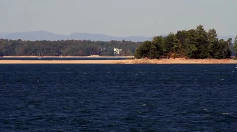 Cabin Cruiser on Lake Stock Footage