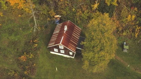 Cabin in the deep woods Vídeo Stock 95958916