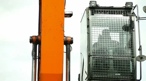 Cabin. excavators, unloading coal from a cargo train. Stock Footage 25107925
