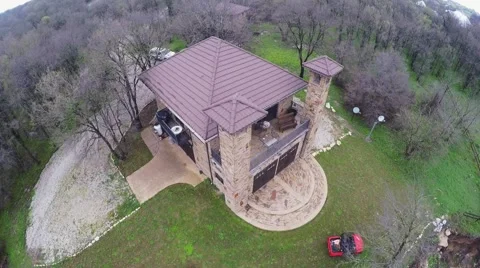 Cabin Fly Over Stock Footage 48347733