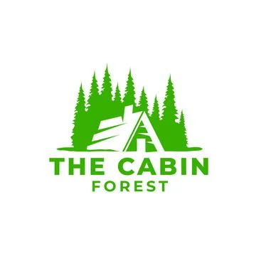 The cabin forest logo Stock Illustration