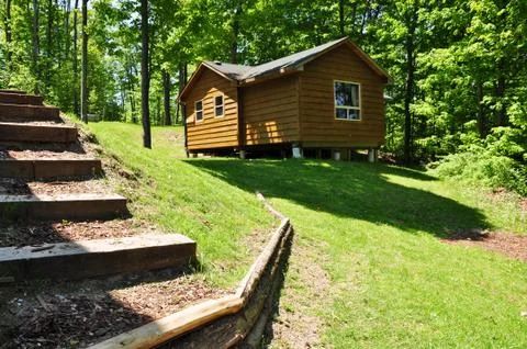 Cabin in the forest Stock Photos