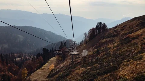 The cabin of the funicular that comes down. Stock Footage 106853693