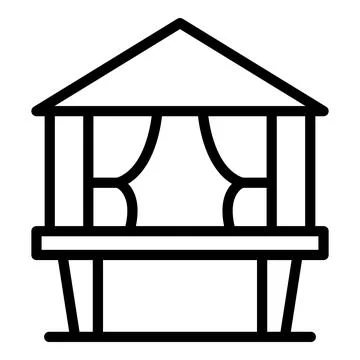 Cabin icon outline vector. Forest house Ilustración de archivo