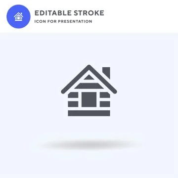 Cabin icon vector, filled flat sign, solid pictogram isolated on white, logo Stock Illustration