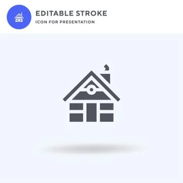 Cabin icon vector, filled flat sign, solid pictogram isolated on white, logo Illustrazione stock