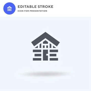 Cabin icon vector, filled flat sign, solid pictogram isolated on white, logo Illustrazione stock