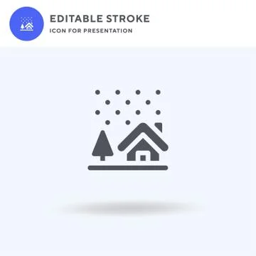 Cabin icon vector, filled flat sign, solid pictogram isolated on white, logo 库存插图