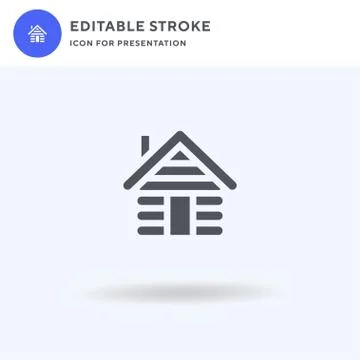 Cabin icon vector, filled flat sign, solid pictogram isolated on white, logo Stock Illustration