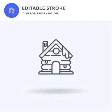 Cabin icon vector, filled flat sign, solid pictogram isolated on white, logo 스톡 일러스트