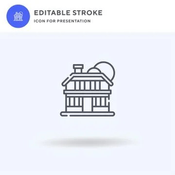 Cabin icon vector, filled flat sign, solid pictogram isolated on white, logo Illustrazione stock