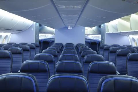Cabin interior of a 787 Stock Photos