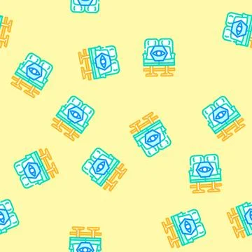 Cabin interior check aircraft vector seamless pattern Stock Illustration