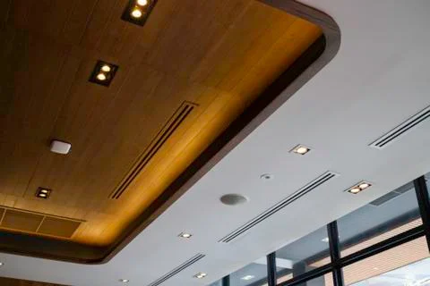 Cabin interior of high ceiling Foto stock