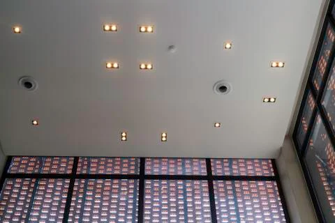 Cabin interior of high ceiling Foto stock