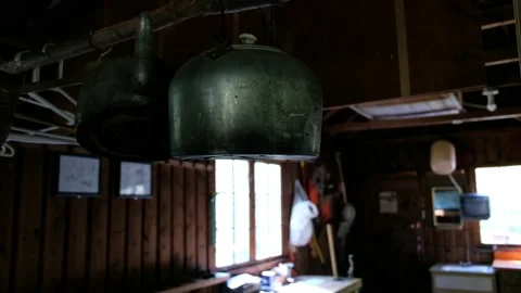 Cabin Interior Pots and Pans 4K Stock Footage 160622789