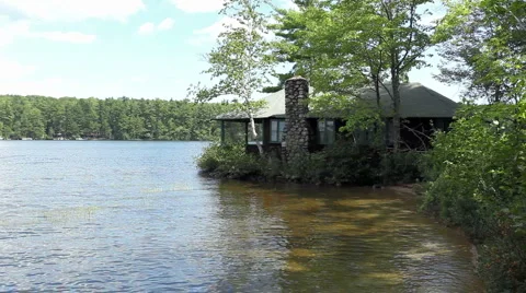 Cabin on Lake_1 Stock Footage 955253