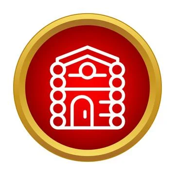 Cabin log house icon representing rustic home living Stock Illustration