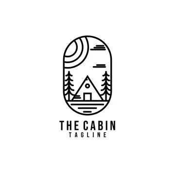 Cabin logo vector illustration design, creative logo Stock Illustration