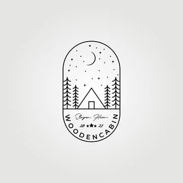 Cabin logo vector illustration design, creative logo line art and monoline Stock Illustration