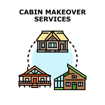 Cabin makeover services concept vector illustration Stock Illustration