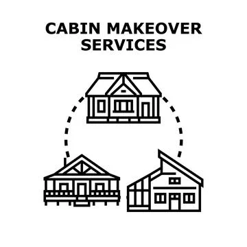 Cabin makeover services concept vector illustration Stock Illustration