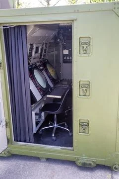 Cabin of the mobile radar Stock Photos