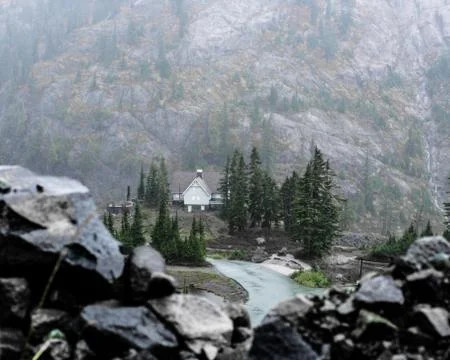 Cabin on the Mountain Stock Photos