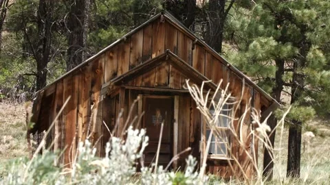 Cabin in the Mountains Stock Footage 132617492