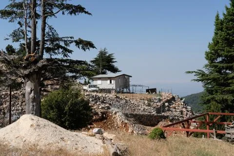 The cabin in the mountains. Stock Photos