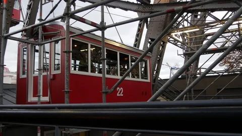 Cabin of observing ferris wheel in prater, Vienna, Austria Stock Footage 94143089