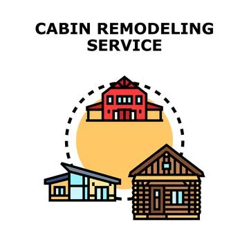 Cabin remodeling service vector concept illustration Stock Illustration
