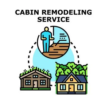 Cabin remodeling service vector design concept Stock Illustration