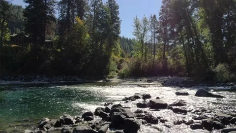 The cabin by the River Video stock 163237042